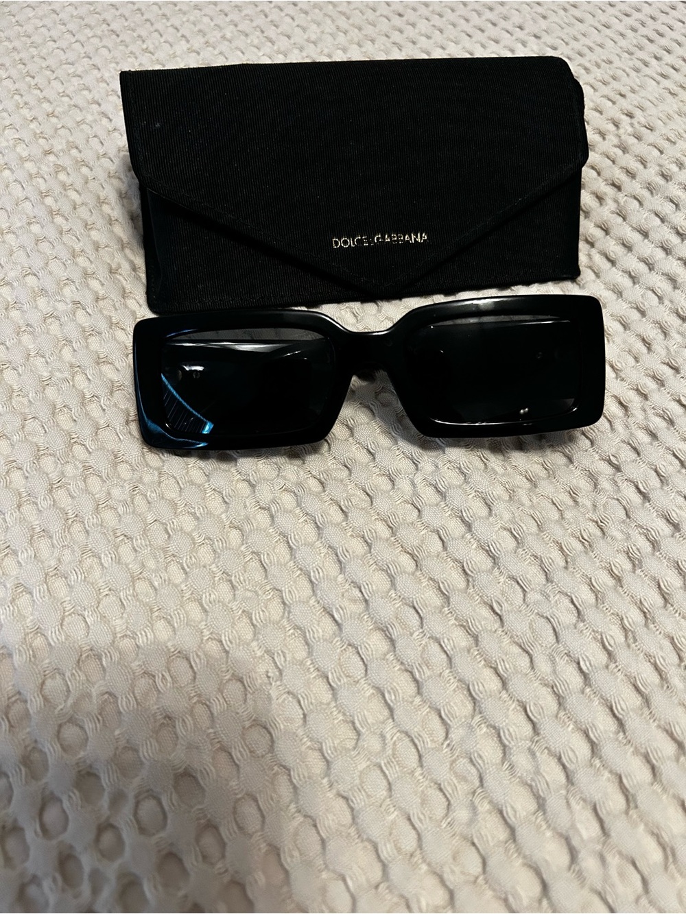 Dolce & Gabbana Black Rectangular Women’s Sunglasses